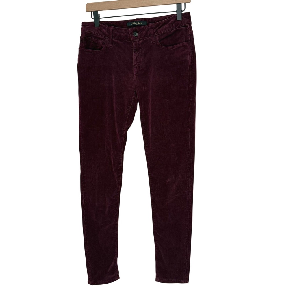 Mavi Jeans Alexa Mid-Rise‎ Skinny Corduroy Burgundy Women's Pants Size 28